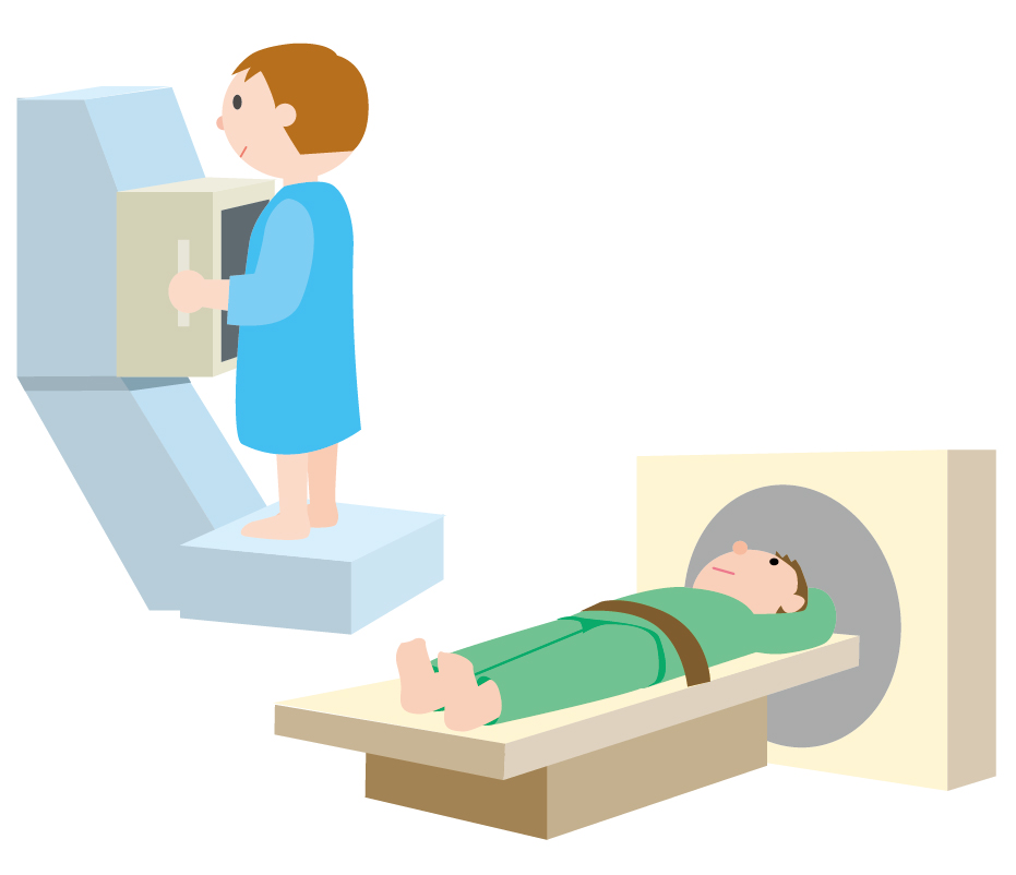 レントゲン検査とCT検査のイラスト