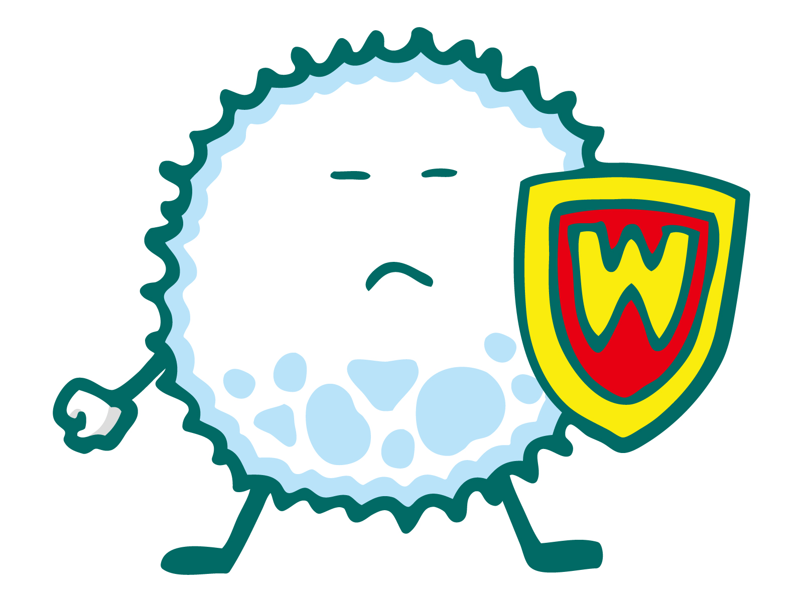 盾を持った白血球のイラスト