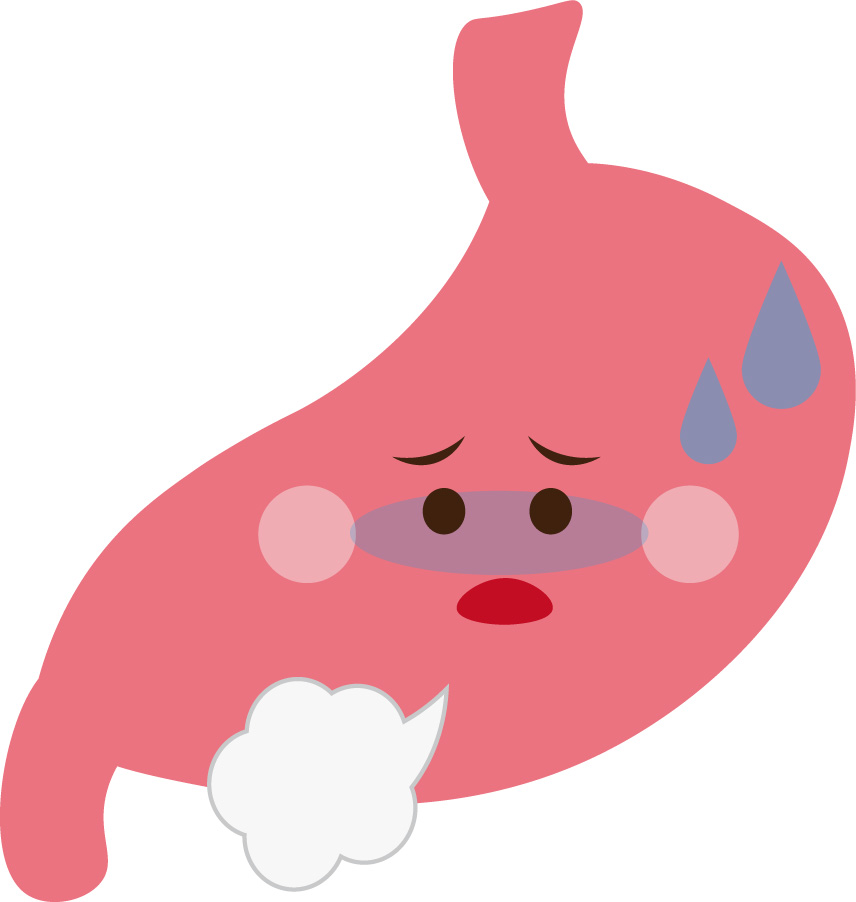 弱った胃のイラスト