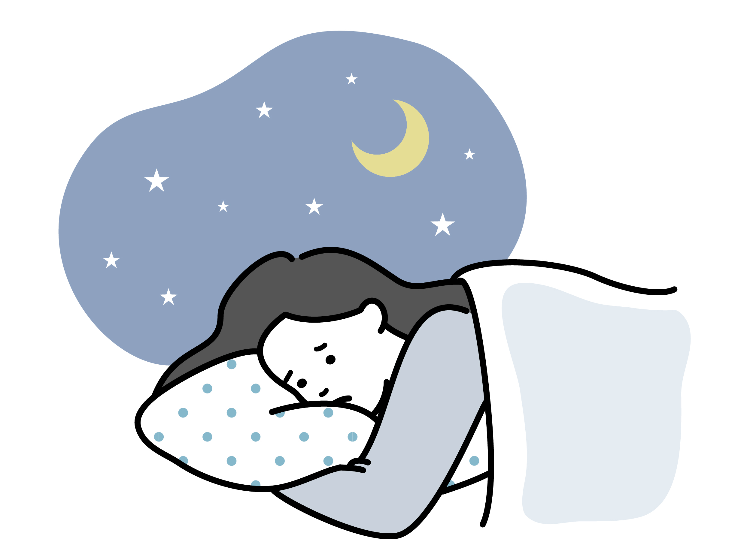 不眠に悩む女性のイラスト