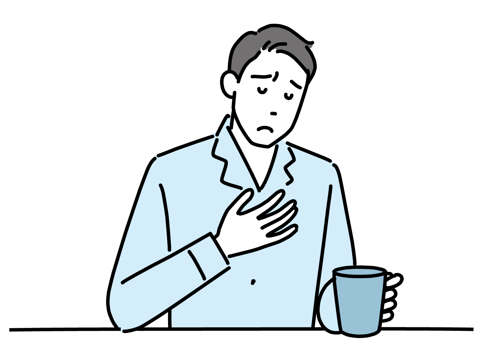 悩む男性のイラスト