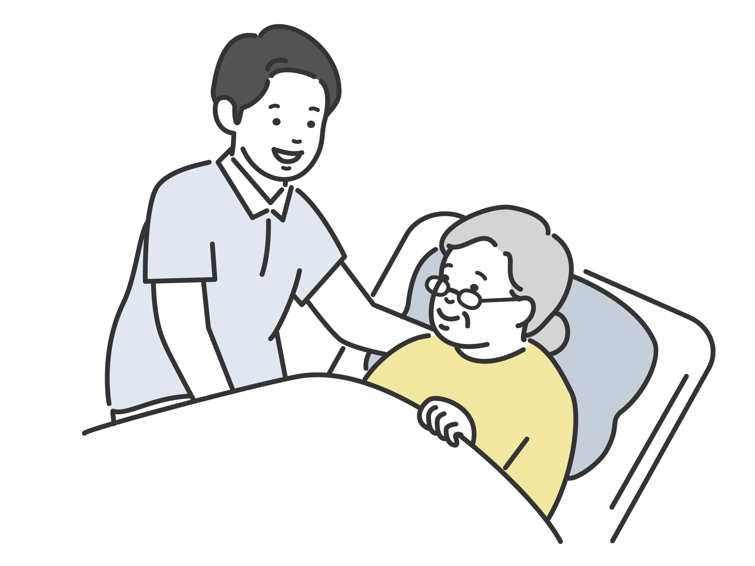 高齢女性を介護する男性