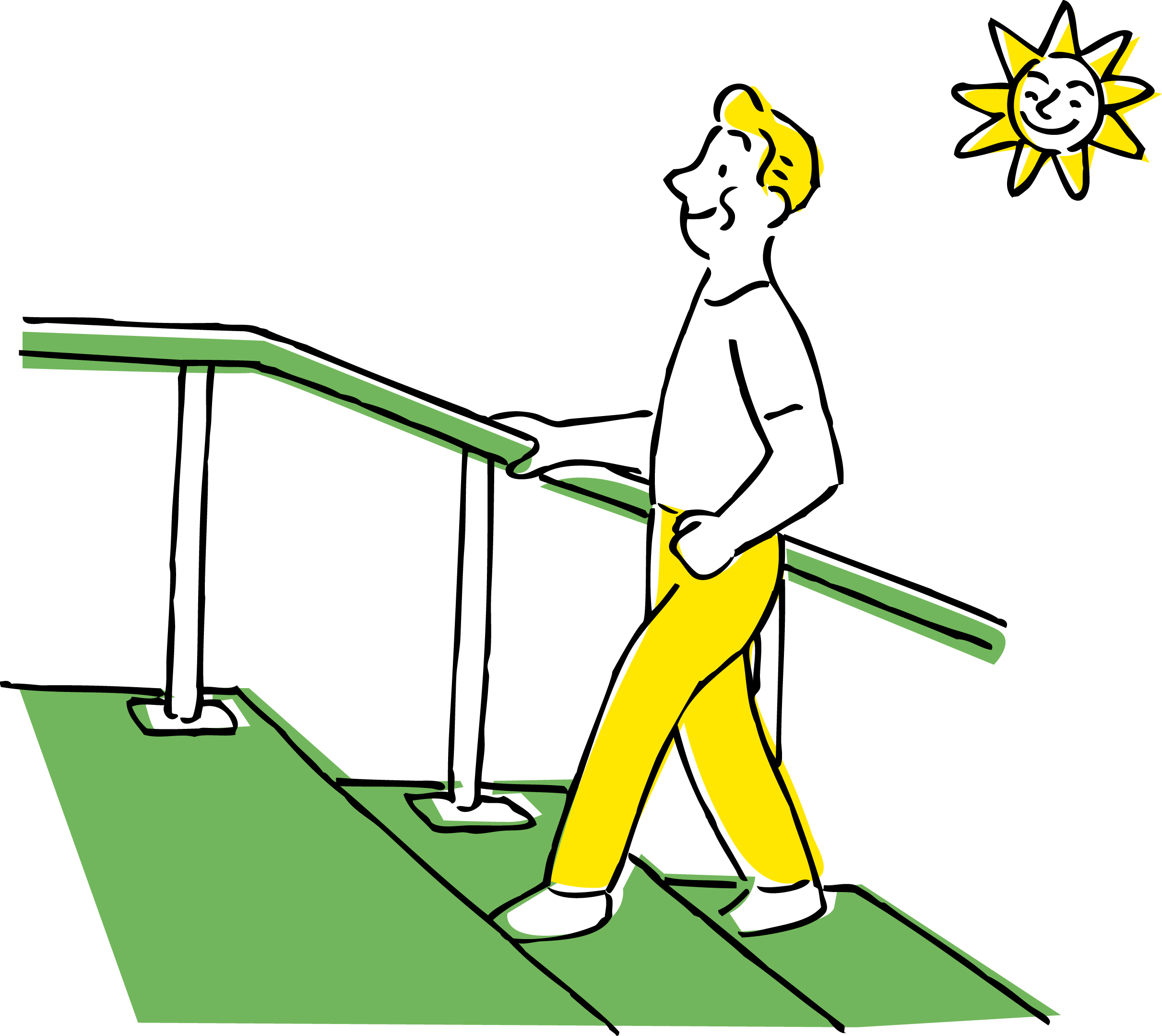 階段を上る男性のイラスト