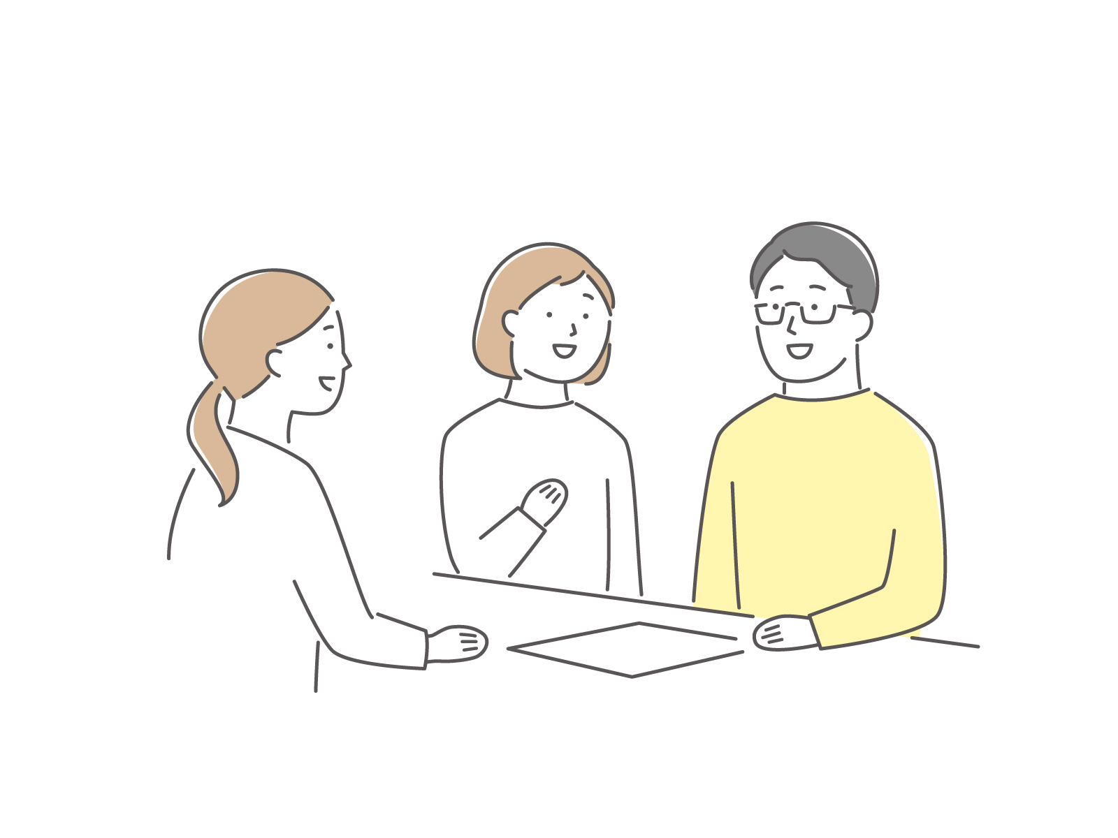 窓口で相談する夫婦のイラスト