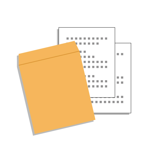 書類と封筒のイラスト