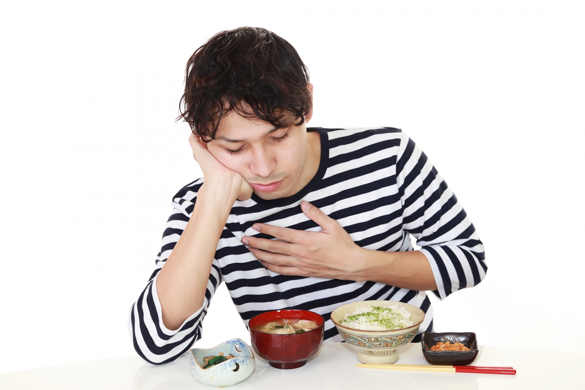 食欲不振の男性