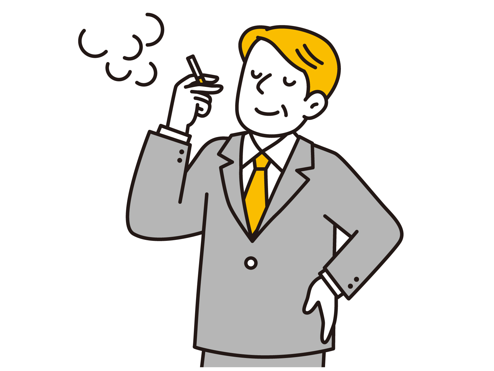 喫煙中の男性のイラスト